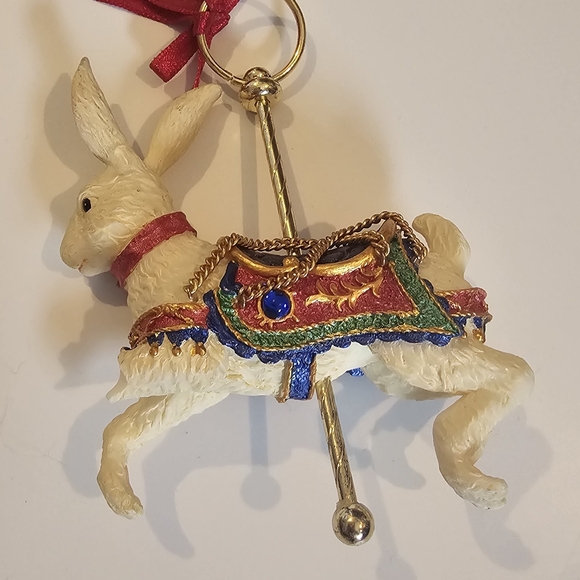 Carousel LION ELEPHANT RABBIT/ HARE Hanging Christman Ornaments 3 pieces - Picture 9 of 10